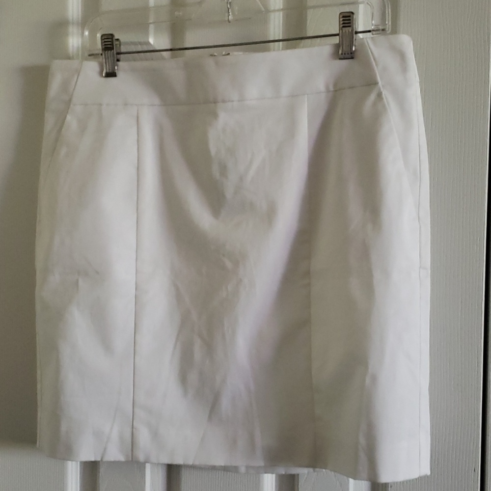 NWT Ann Taylor Madison Skirt white cotton lined 10